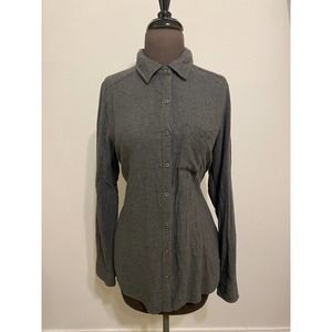 Maurices Grey Button-Up Top Medium